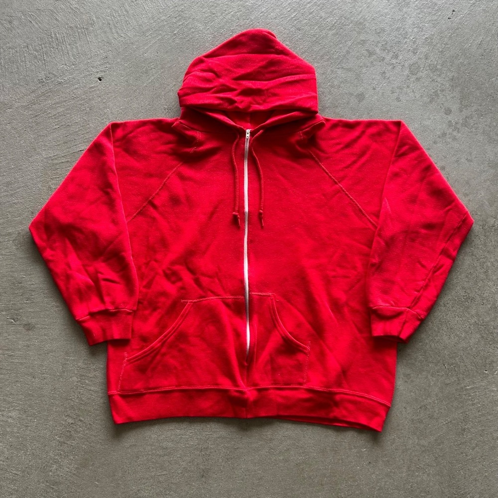 Vintage‎ 60s 70s Matt Albin Band Sweatshirt Size Medium Red Full Zip Hoodie